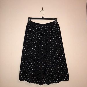 Vintage black and white polka dot midi skirt
